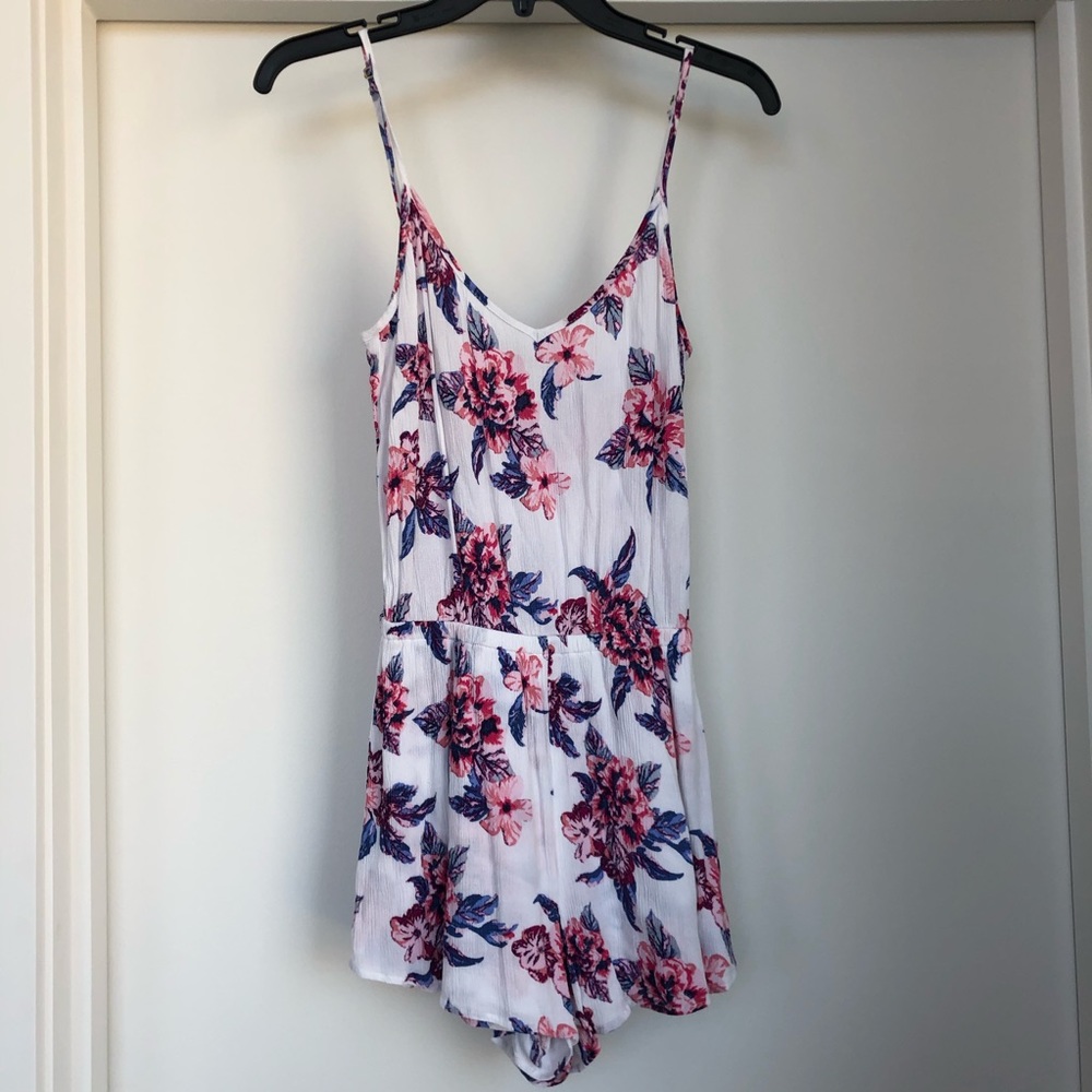 Show Me Your MuMu White Floral Romper, Size Small